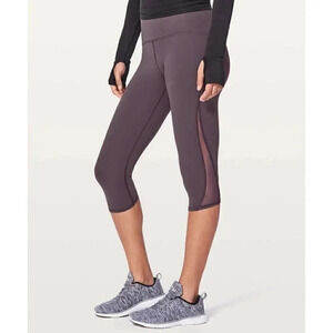 Lululemon Train Times  Crop 17" Black Currant (deep purple) | 2